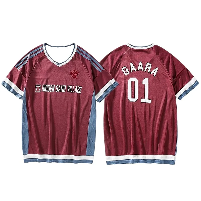 2026 New Naruto Sand Village Quick-Drying Jersey, Anime Theme Short-Sleeve T-Shirt, Summer Breathable Sports Style, Unisex