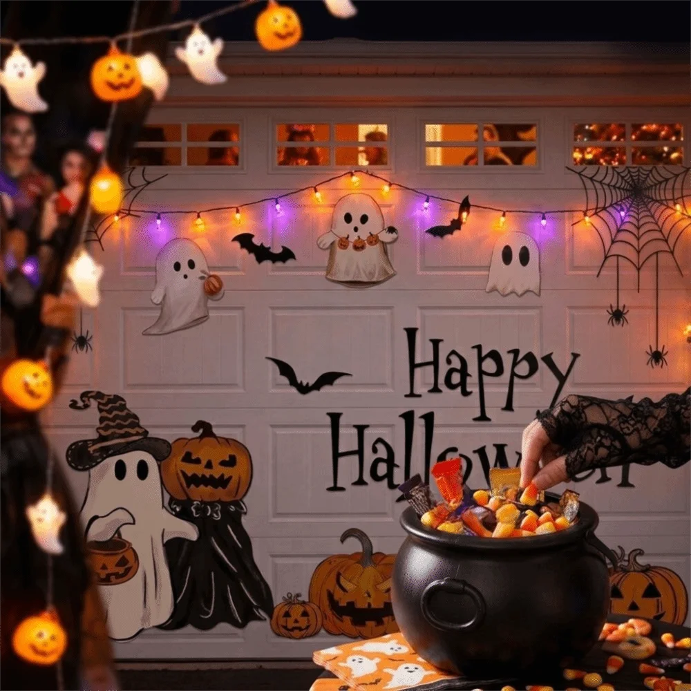 Soft Magnets Halloween Garage Door Magnets Weather-Proof Water-Resistant Happy Halloween Magnet Stickers Fade-Resistant
