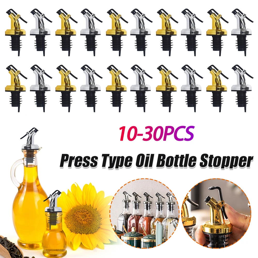 

Press Type Oil Bottle Stopper Leak-proof Plastic Oil Bottle Mouth Stopper Ergonomic Multifunctional Suitable for Most Bottles
