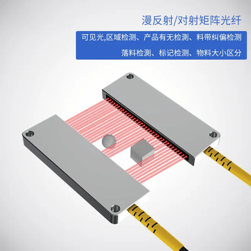 Matrix Fiber Optic Sensor Diffuse Reflection Amplifier Infrared Detection Thin Light Curtain