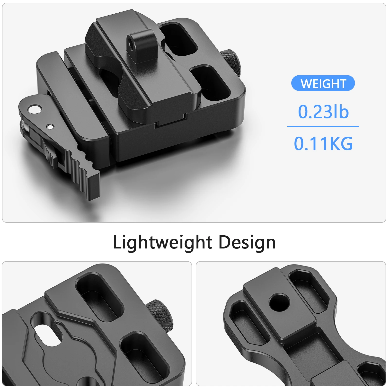 Adapter bipodu WEYLLAN AL45 Arca Swiss z dźwignią do bipodów Harris & Atlas, zacisk na szynę Mlok, zacisk Arca-Swiss do głowicy statywu. — zdjęcie produktu 5