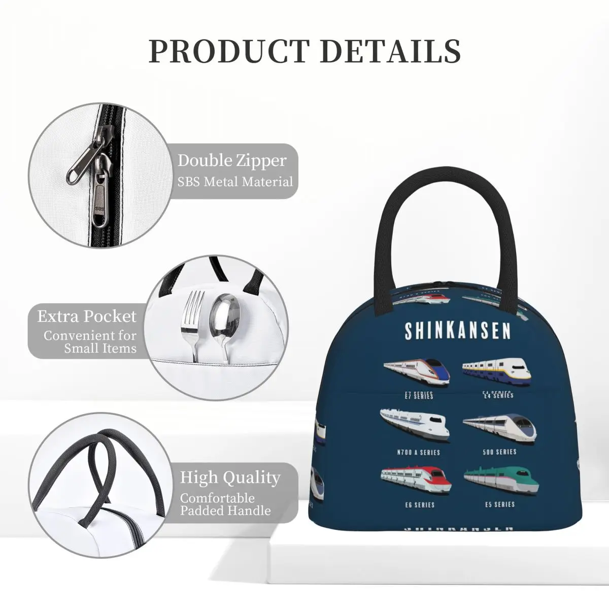 

Японские поезда Shinkansen Bullet, изолированная сумка для обеда для женщин и детей, портативные коробки для еды, термобокс для обеда, сумка