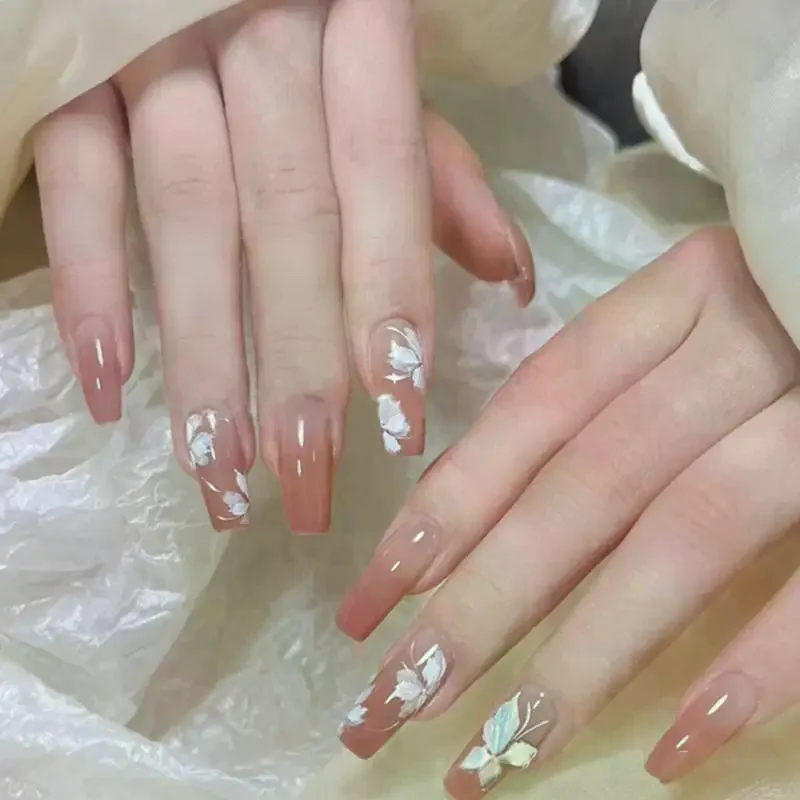Flower Nail Transfer Foils Sticker Paper 50/100cm Bow Floral Stickers Nails Wraps Nail Art Stickers Decal Nail Art Butterfly