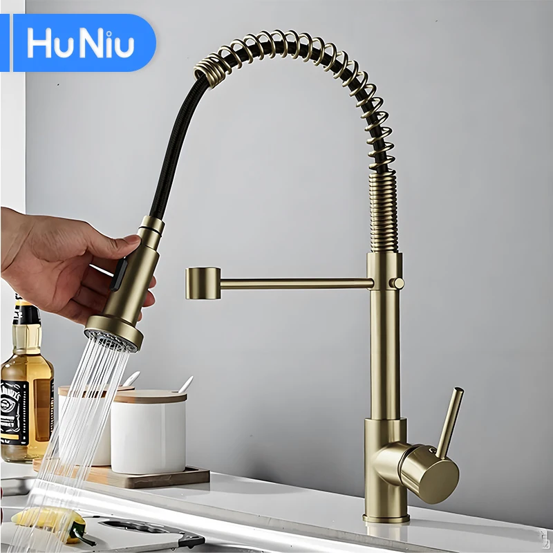 huniu-kitchen-faucet-pull-down-stream-sprayer-tap-rotatable-kitchen-sink-mixer-brass-kitchen-gourmet-faucet-crane-brushed-gold
