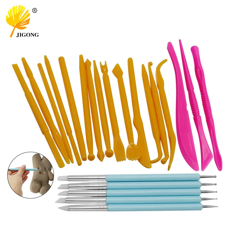 Figure soft pottery mud DIY handmade clay tools, dual-purpose double-ended pen, erasable and indentable, auxiliary tools