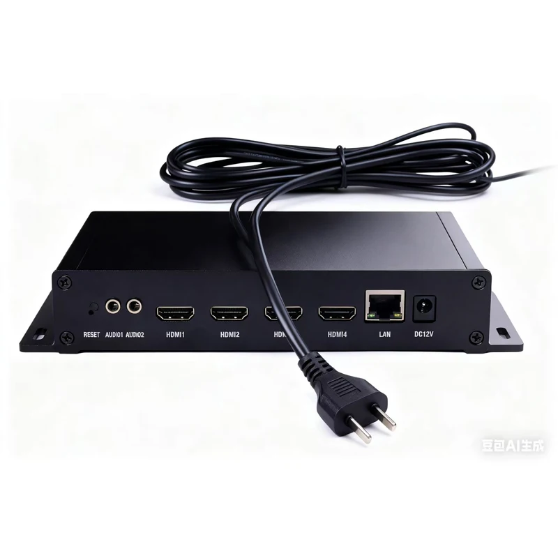 4 Port for Encoder with AC3/AAC Audio H.265/H.264 1080P HD RTSP/SRT Metal Low Bitrate for Facebook/Youtube Live Streaming