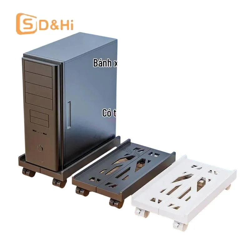 Picture 6: Desktop Computer Case Stand Base Telescopic Bracket Case Tray Caster Height-Adjustable Storage Rack