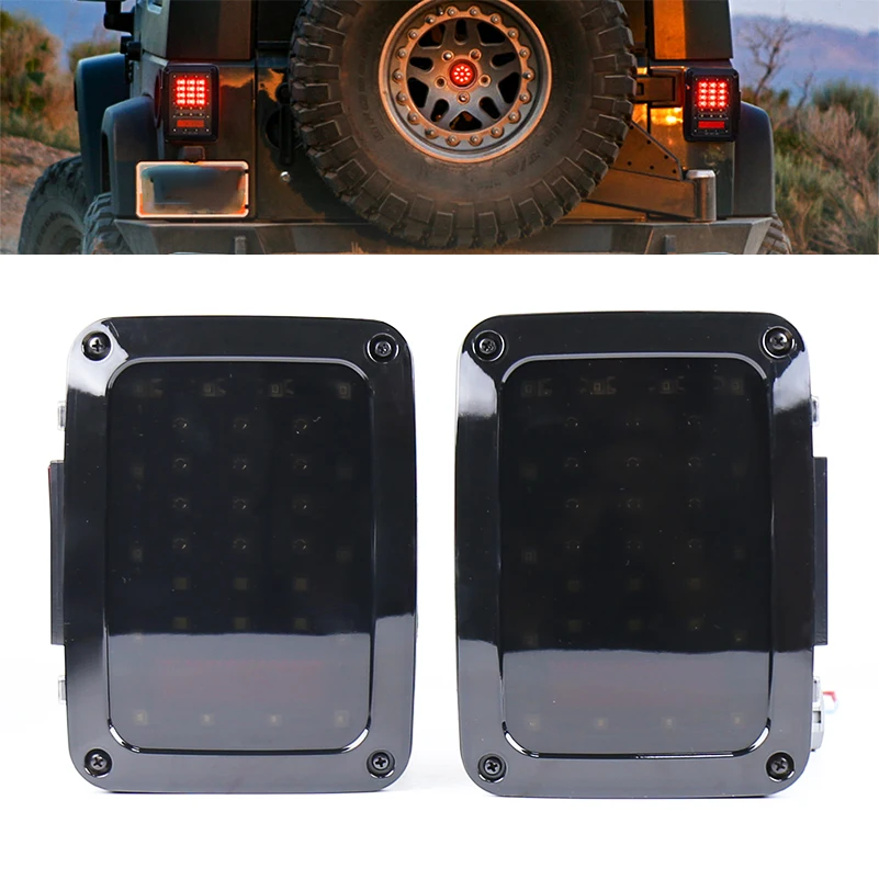 

2pcs LED Taillight Rear Back Bumper Light Parking Back up Reverse Brake Tail Light Lamp For Jeep Wrangler JK 07-17 USA/European.