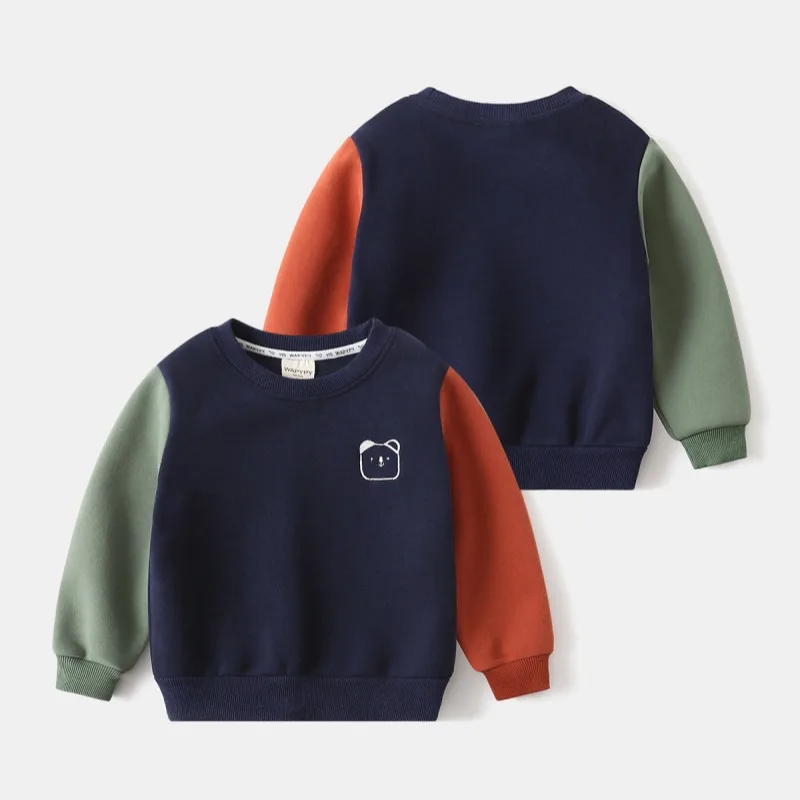 Fleece Thermal Boys Sweatshirts Toddler Kids Tops Long Sleeve Jacket Children's Clothes