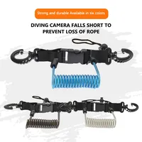 TPU Diving Anti-lost Camera Lanyard Durable Spiral Spring Coil Underwater Anti-lost Rope Swivel Hook Portable Sports Accessories