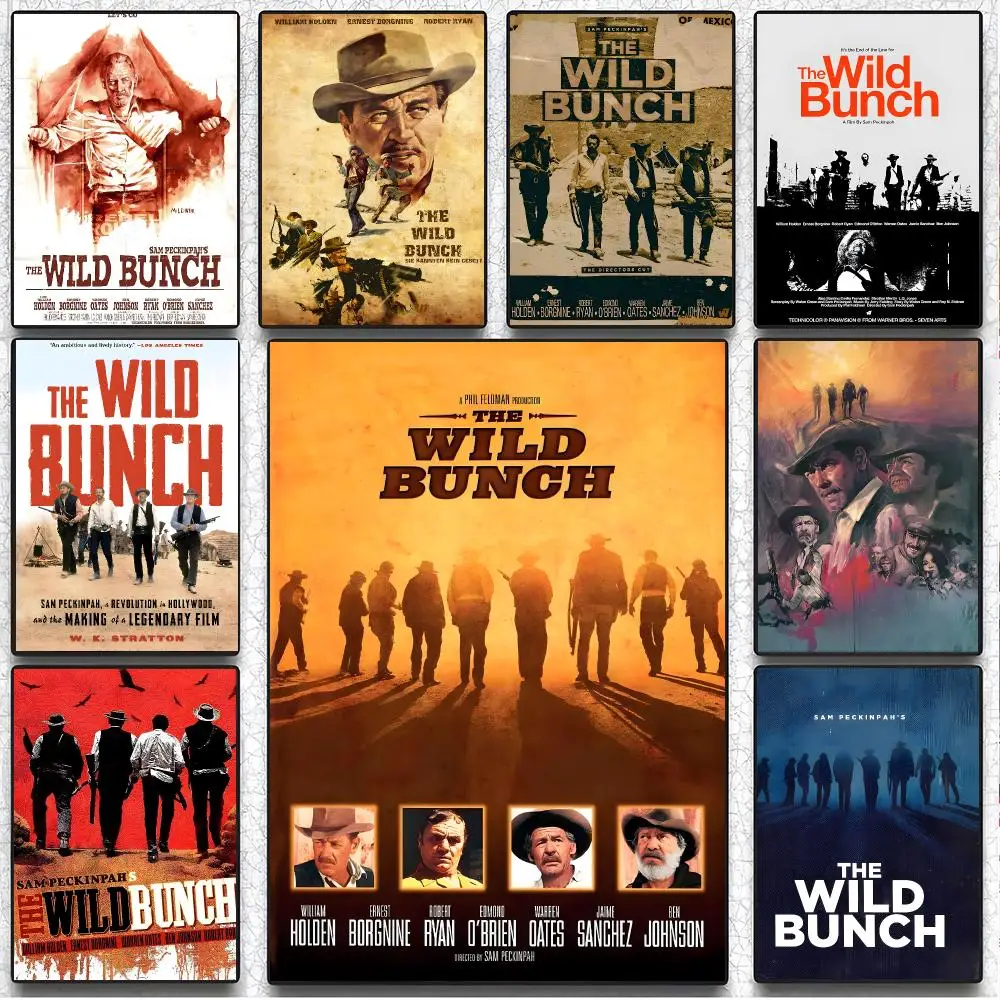 Action Film The Wild Bunch Poster Artistic Peel-Off Wall Decor, Indoor Outdoor Home Ornament for Collectors