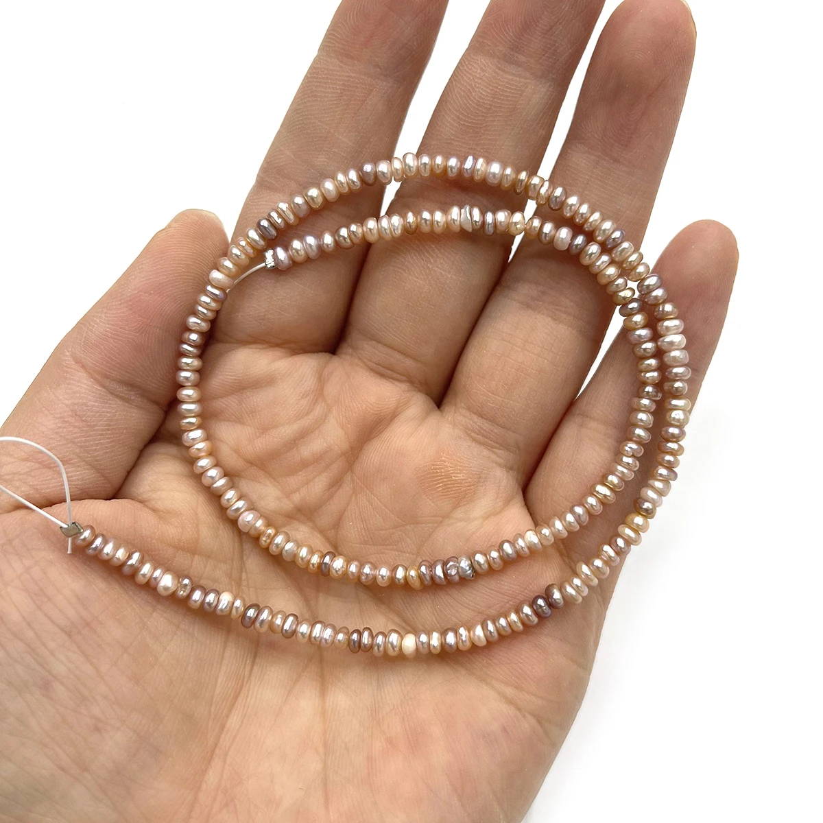 3-4mm Zufällige Rosa-Lila Unregelmäßige Süßwasserperlen Halbfertige Perlenkomponenten für Handgemachte DIY-Schmuck- und Bastelprojekte – Detail 9