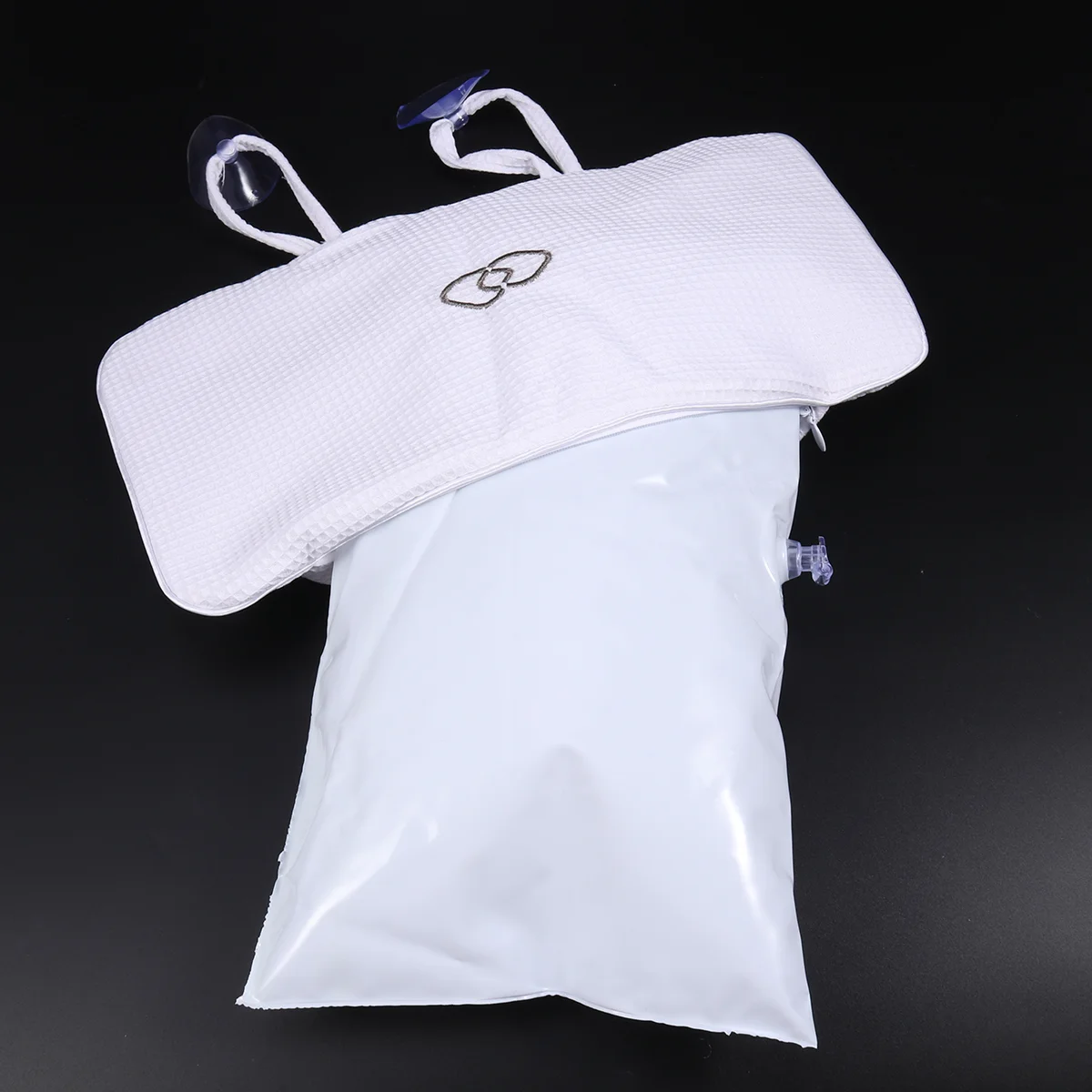 Bathroom Bath Pillows PVC Air Bags Anti Bathtub Pillow Spa Cushion Neck Rest Cups White Soft Mesh Texture