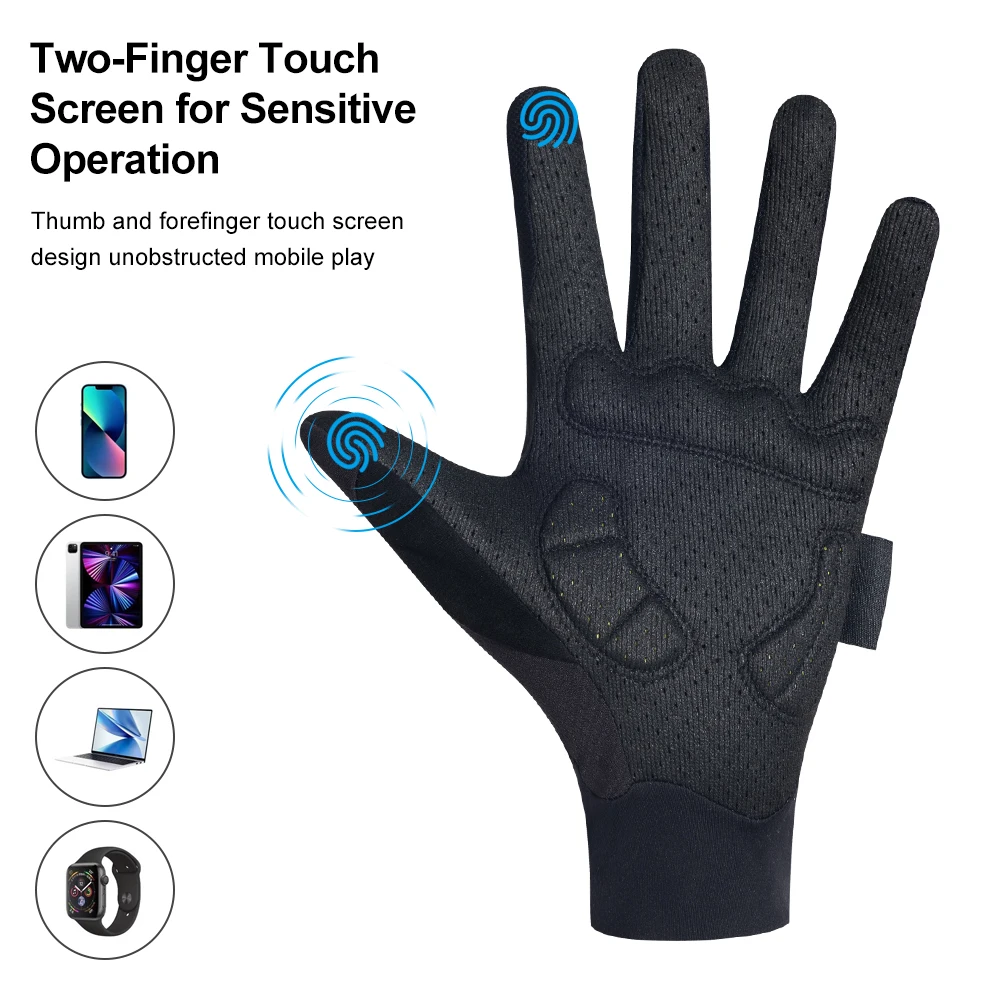 Santic Men's Pro Cycling Gloves Spring Autumn MTB Road Riding Full Finger Gloves Shock Absorption Breathable Non-slip Gloves