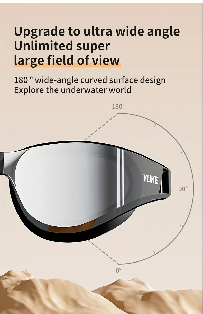 2025 Professionelle Anti-Fog-Beschichtung HD-Schwimmbrille, auslaufsichere Schutzbrille für Männer und Frauen, verstellbare Silikon-Schwimmbrille – Detail 9