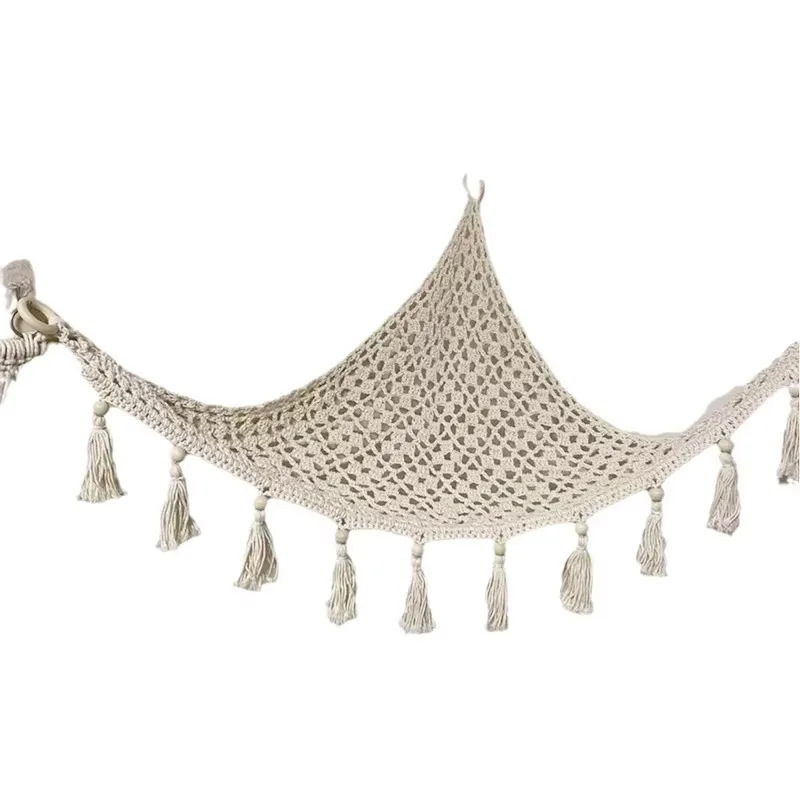 

Home decoration plush animal storage hammock corner hanging tassel children's bedroom net toy storage rack