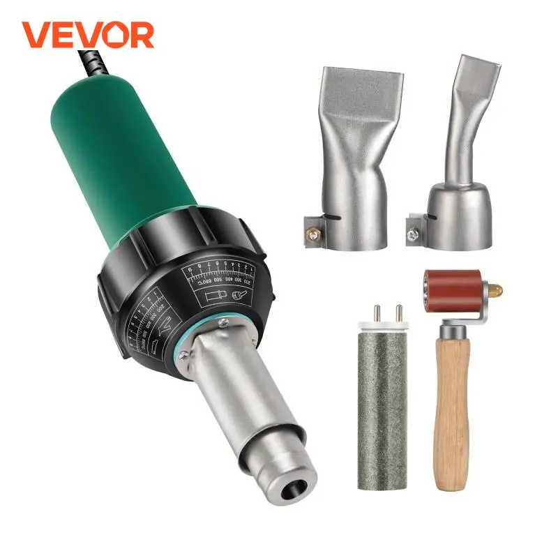 VEVOR 1600W Plastic Welding Gun 110V Hot Air Torch Palstic Welder Kit with Replacement Nozzles for PVC PP PE Pipe Vinyl Floor