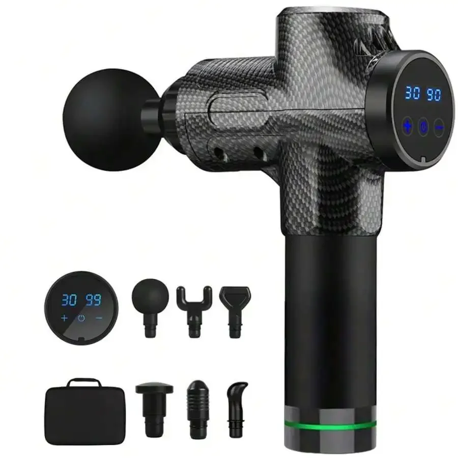 

Massage Gun Deep Tissue Percussion Massager Portable Handheld Electric Office Athlete Fitness Workout Massager 30-Speed LED Scre