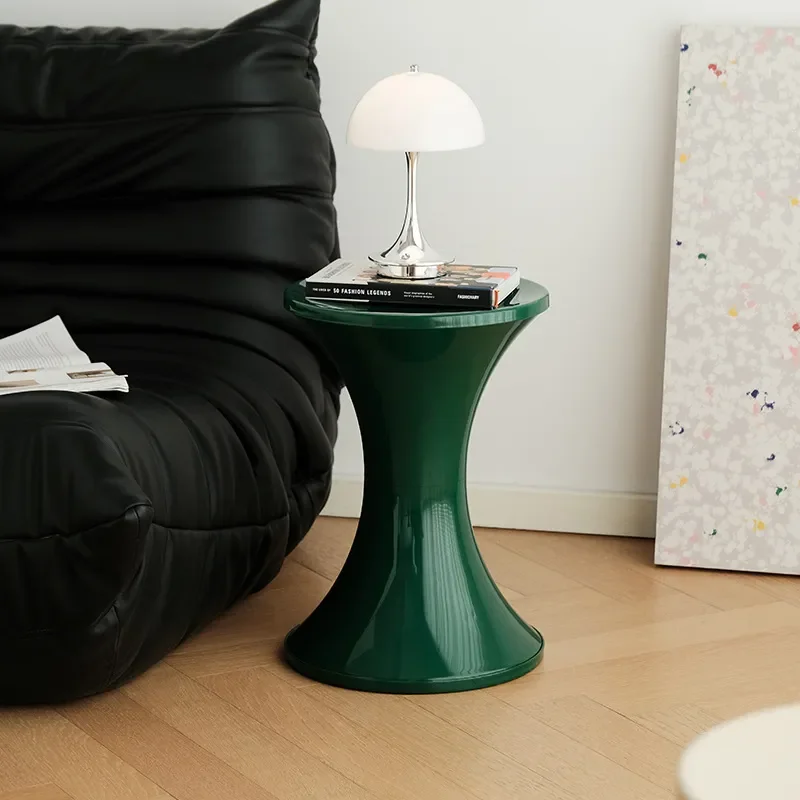 Creative Plastic Low Stool Nordic Designer Shoe Bench Hourglass Shape Corner Seat for Living Room Clothing Store Home Decor