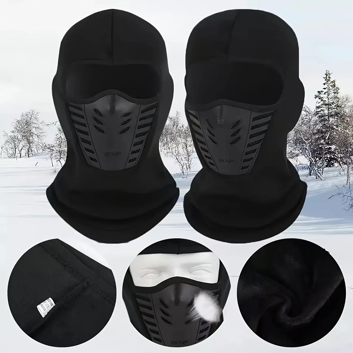 WRELS Winter Ski Mask Cycling Cap Face Mask Cover Windproof Anti-Dust Warm Cycling Mask Balaclava Skiing Skating Hat Headwear