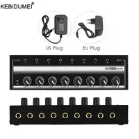 AMPLIFICADOR DE AURICULARES HA800, amplificador de Audio estéreo ultracompacto de 8 canales, amplificador de auriculares para grabación de Mezclador de música