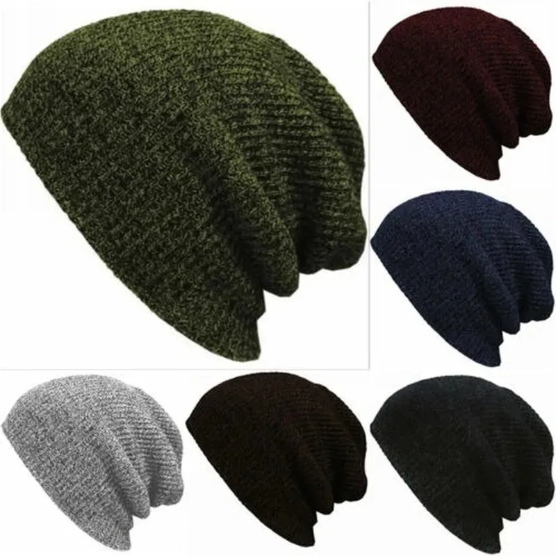 Topi Beanie Fashion Terbaru untuk Pria, Rajutan Wol Tebal, Topi Hangat, Topi Beanie Musim Dingin, Topi Kasual Hip Hop, Topi Unisex, Topi Skull