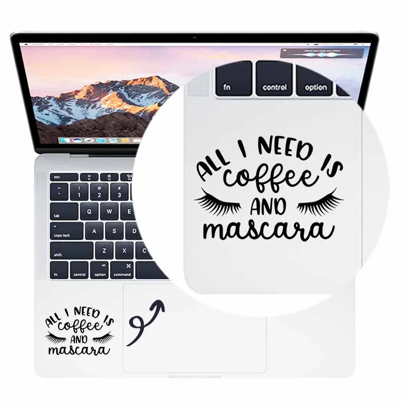 Humor Coffee Quote Creative Trackpad Decal Vinyl Laptop Sticker for Macbook Air 13 Pro 14 16 Retina 12 15 Inch Mac Notebook Skin