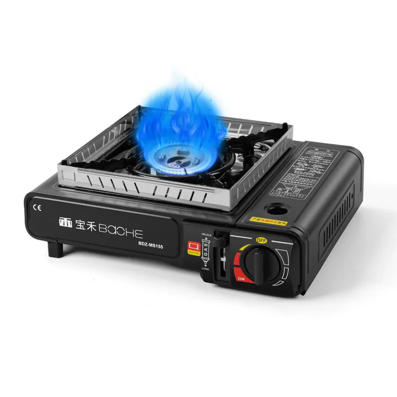 Portable BBQ Gas Stove Camping Cooker Butane Burner Windproof Home Kitchen Cooking Stove