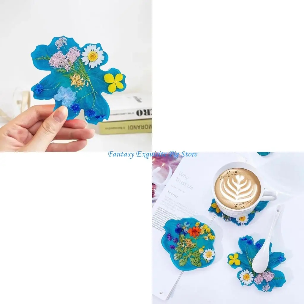 

4 шт. Diy кристаллическая эпоксидная силиконовая форма сливовый цветок стол декоративная зеркальная поверхность-силиконовая для