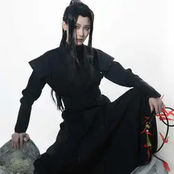 Nicchia Trendy Black Hanfu Men Vintage Gothic set Anime Dark Series Costume Cosplay Carnival Party maschile Hanfu