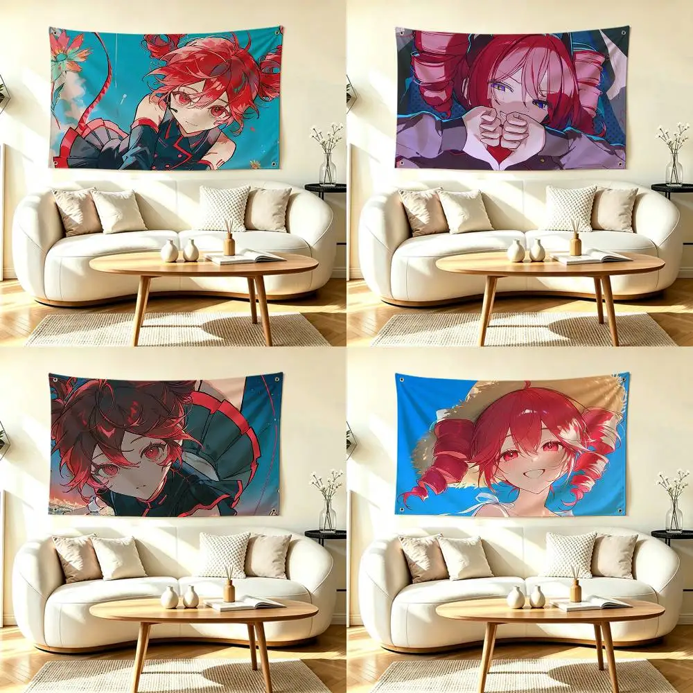V-Virtual Idol Kasane Teto  Flag Suitable For Party Club Outdoor Interior Wall Decoration Banner Fans Gift