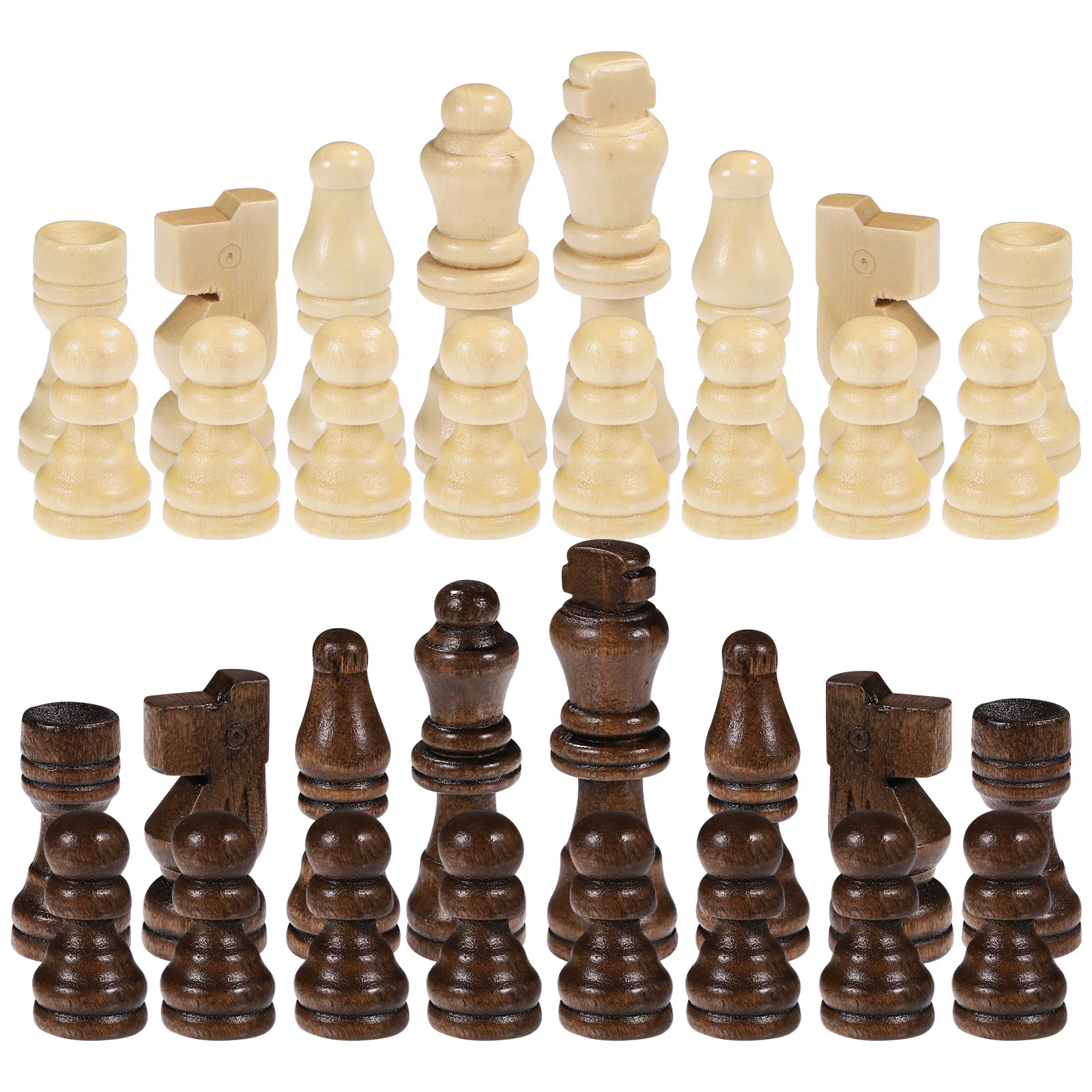 

32Pcs Wooden Chess Pieces Set Durable Safe for Kids Beginners Educational Training Thinking Ability Chess Pieces
