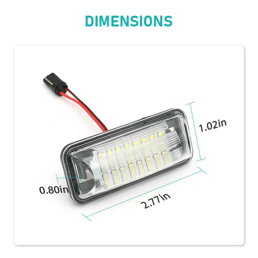 2Pcs 6500K White LED License Plate Lights For Subaru Forester Crosstrek Outback Ascent view 5