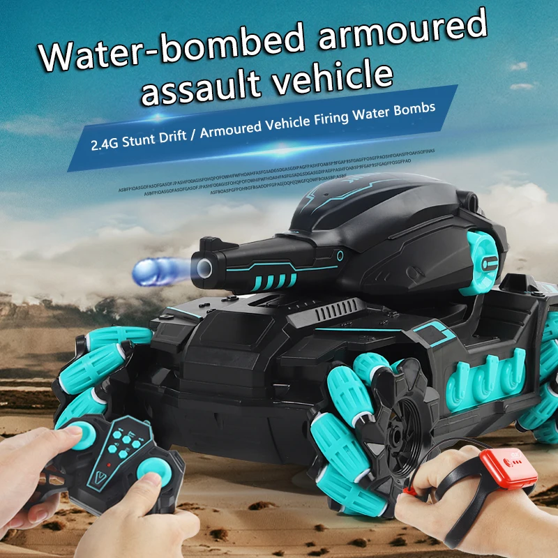 

Water Bomb RC Tank RC CAR Light Music Shoots Toys 4WD Remote Control Tank Water Bomb Electric Armored Vehicle Tank Toys