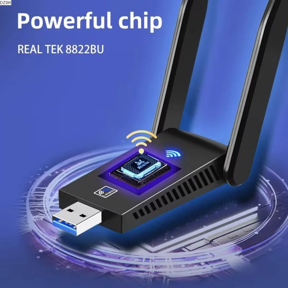 Dual Band WiFi USB Adapter 2 Antenna Design 2.4G/5Ghz 1300Mbps WiFi Dongle USB3.0 Interface Driver Free Wireless Network Card