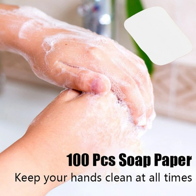 100/200/500Pcs Soap Paper Sheets Disposables Hand Washing Soap Sheets for Travel