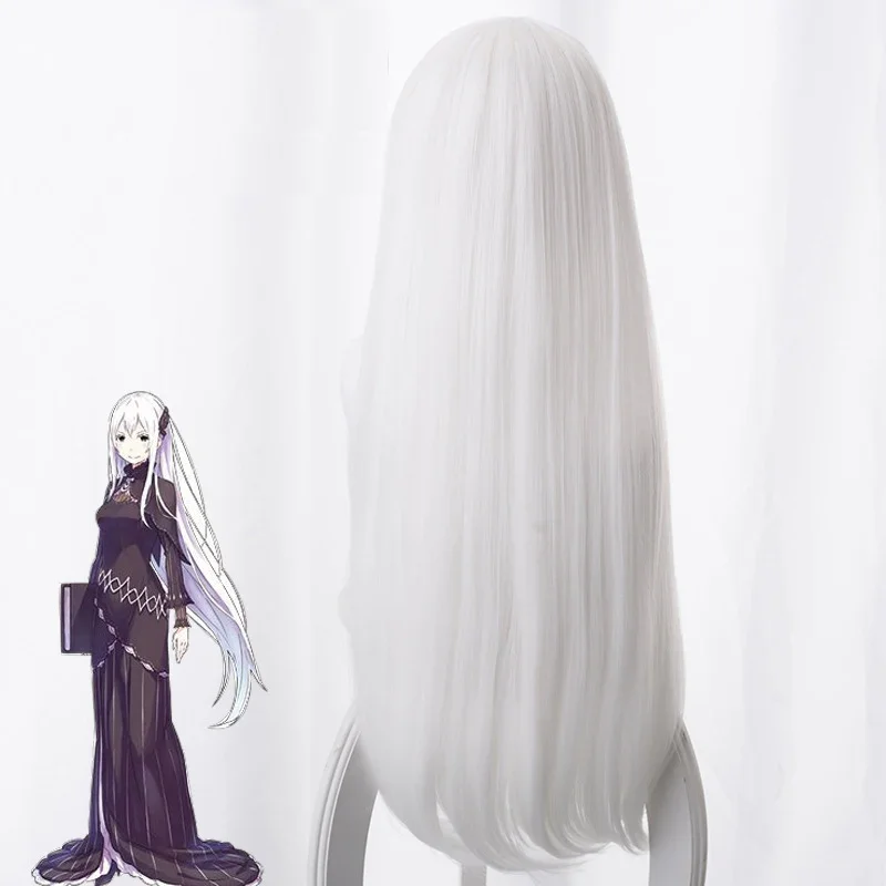 Echidna Cosplay Wigs RE: ZERO Starting Life in Another World Boku White Long Straight Hair 80cm and 100cm