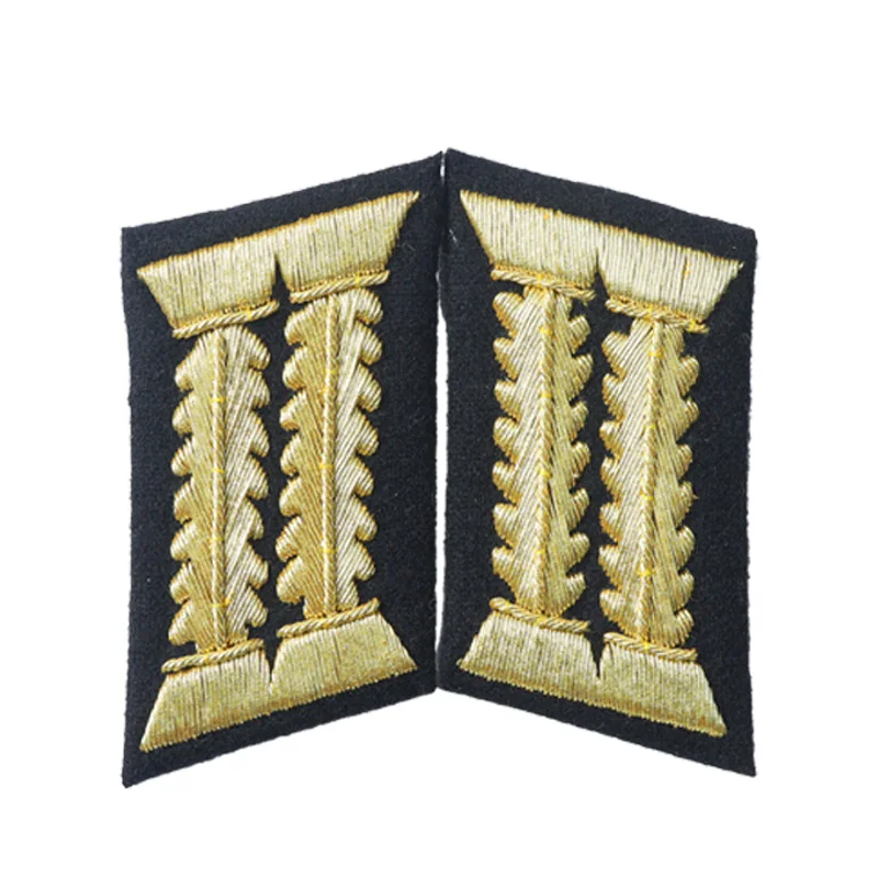 Вторая мировая война, Германия, военная форма, значок на воротнике, ручная вышивка, слитки, проволока, знаки отличия, кусок истории для косплея, костюм