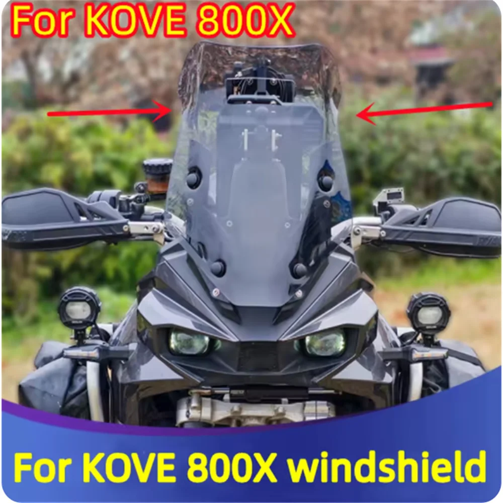 For Kove 800X motorcycle rally windshield modification front 800 x windshield with raised chest guard and rain shield