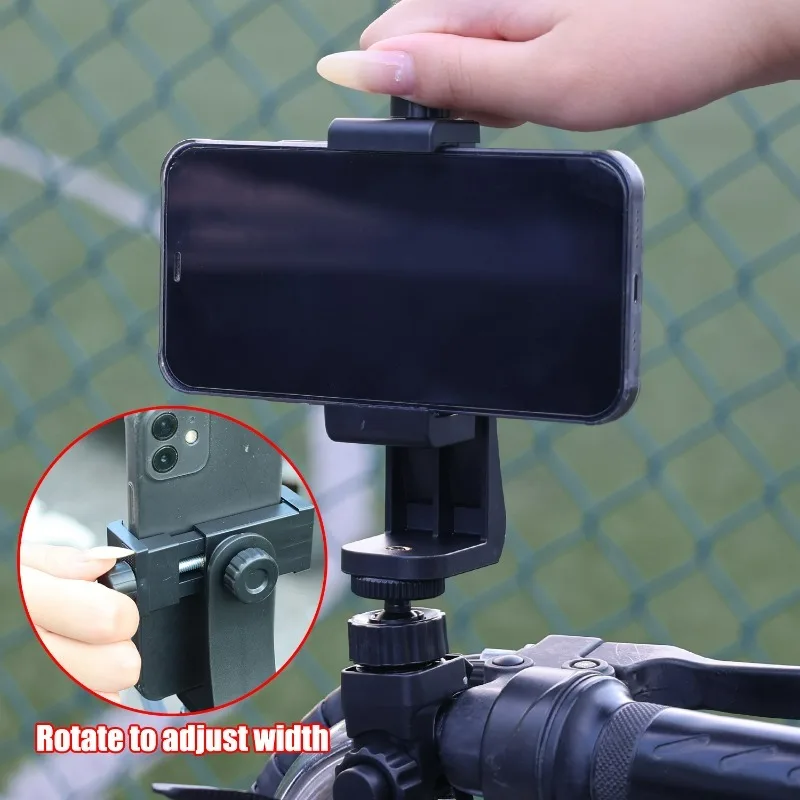 Вращающийся зажим для мобильного телефона поддерживает горизонтальное вертикальное крепление для съемки, универсальный винт 1/4 дюйма, разнонаправленное видео для селфи в прямом эфире