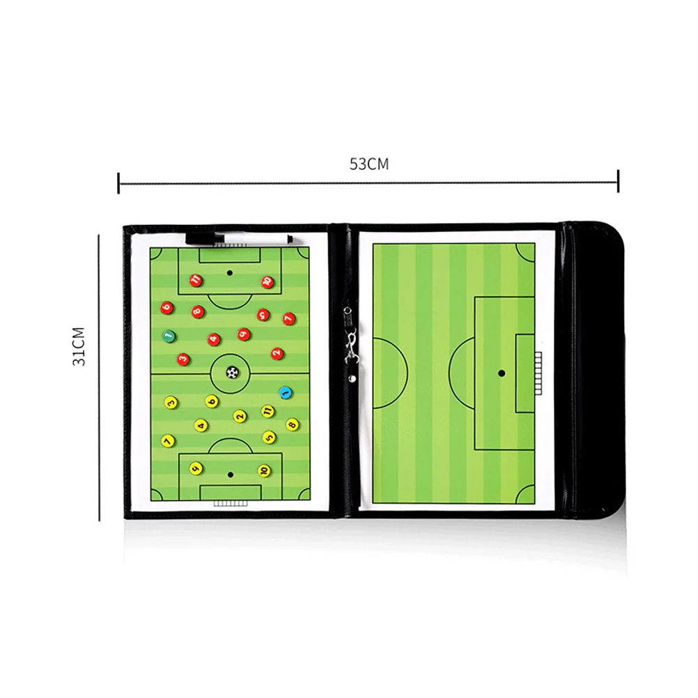 Papan Klip Magnetik Warna-warni 2.5 Seksion untuk Pelatih Sepak Bola, Dapat Digunakan Kembali, Dua Sisi, untuk Merancang Permainan, Papan Tulis Penghapus Kering dengan Spidol