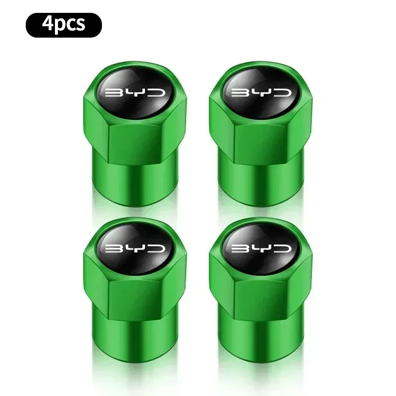 4Pcs Car Tires Wheel Rims Valve Caps For BYD Tang F3 E6 Atto 3 Yuan Plus Song Ev Max F0 G3 I3 Ea1 Dmi 2din F3 Act 3 Qin Han