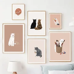 Funny Cat Taste Champagne Lazy Summer Canvas Painting Cat Lover Gifts Kitchen Wall Art Picture for Living Room Home Decor Poster