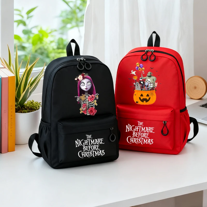 

Disney Nightmare Before Christmas Backpack Back School Boy Girl Student School Bag Cute Anime Print Street Travel Halloween Gift