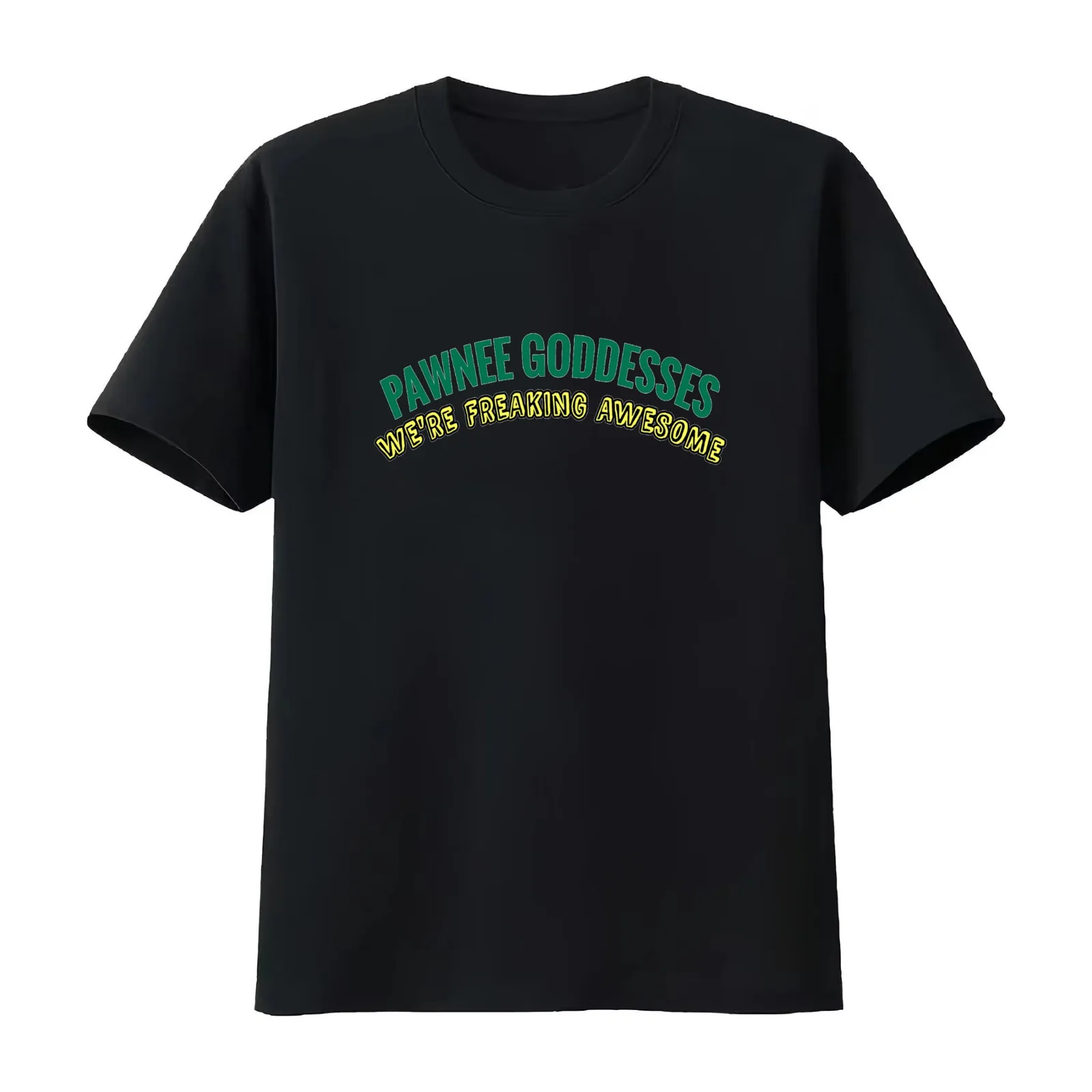 Pawnee Goddesses Leslie Knope T-Shirt Summer Casual Cotton Tee Oversized Streetwear Tops Vintage Graphic Print 100% Cotton