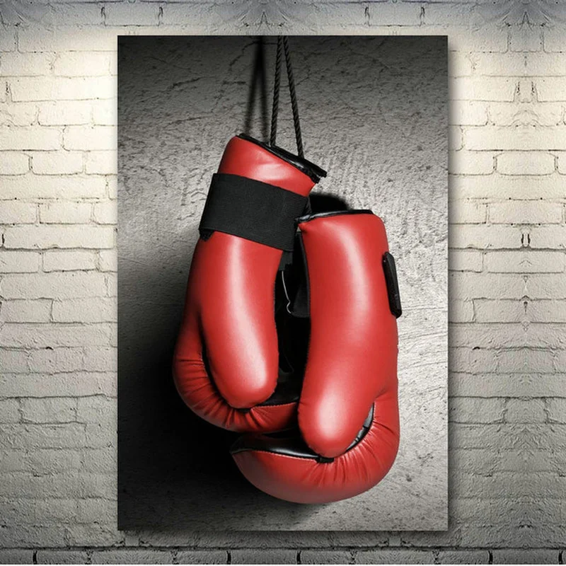 Boxing Gloves Vintage Black White Print Art Canvas Poster For Living Room Decor Home Wall Picture