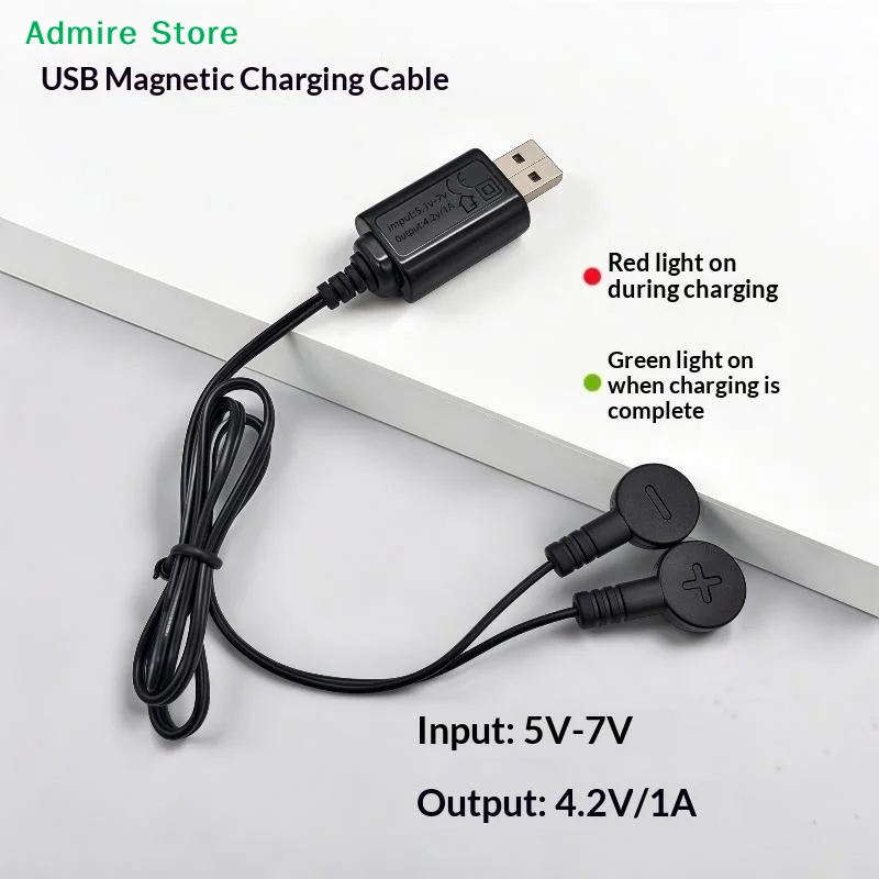 [G]Magnetic Lithium Battery Charger 1Pc Universal USB Charging Cable Wide Compatibility for Various Rechargeable Batteries
