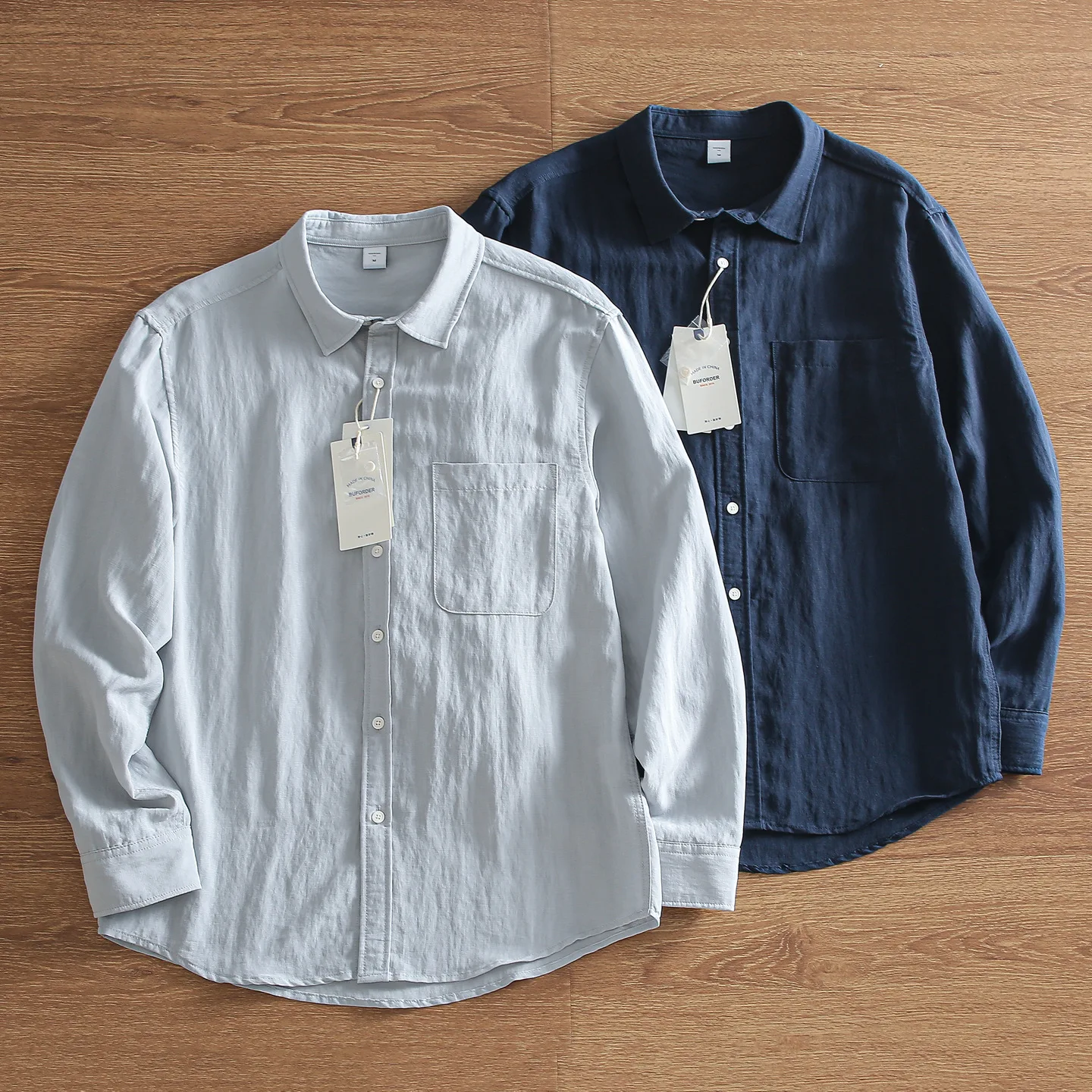

Linen Blend Rayon Fiber Men's Casual Long Sve irt Breathable Skin-Friendly Color Spring Summer Faionable irt