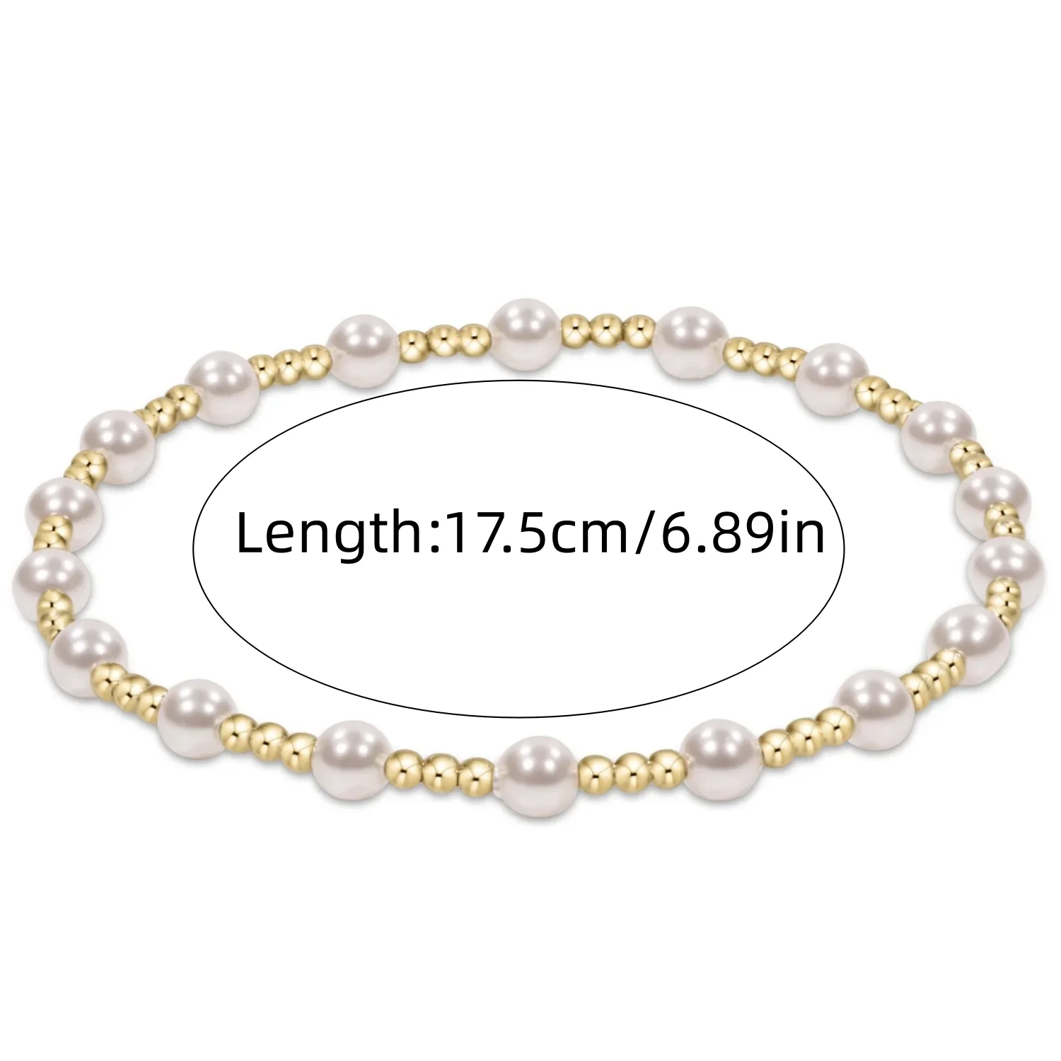 Vlen Muschelperlen-Armband mit 18K vergoldeten Perlen, Stapelschmuck, zierliche Braut-Strand-Handgemachte Perlenarmbänder für Frauen, Geschenk – Detail 6