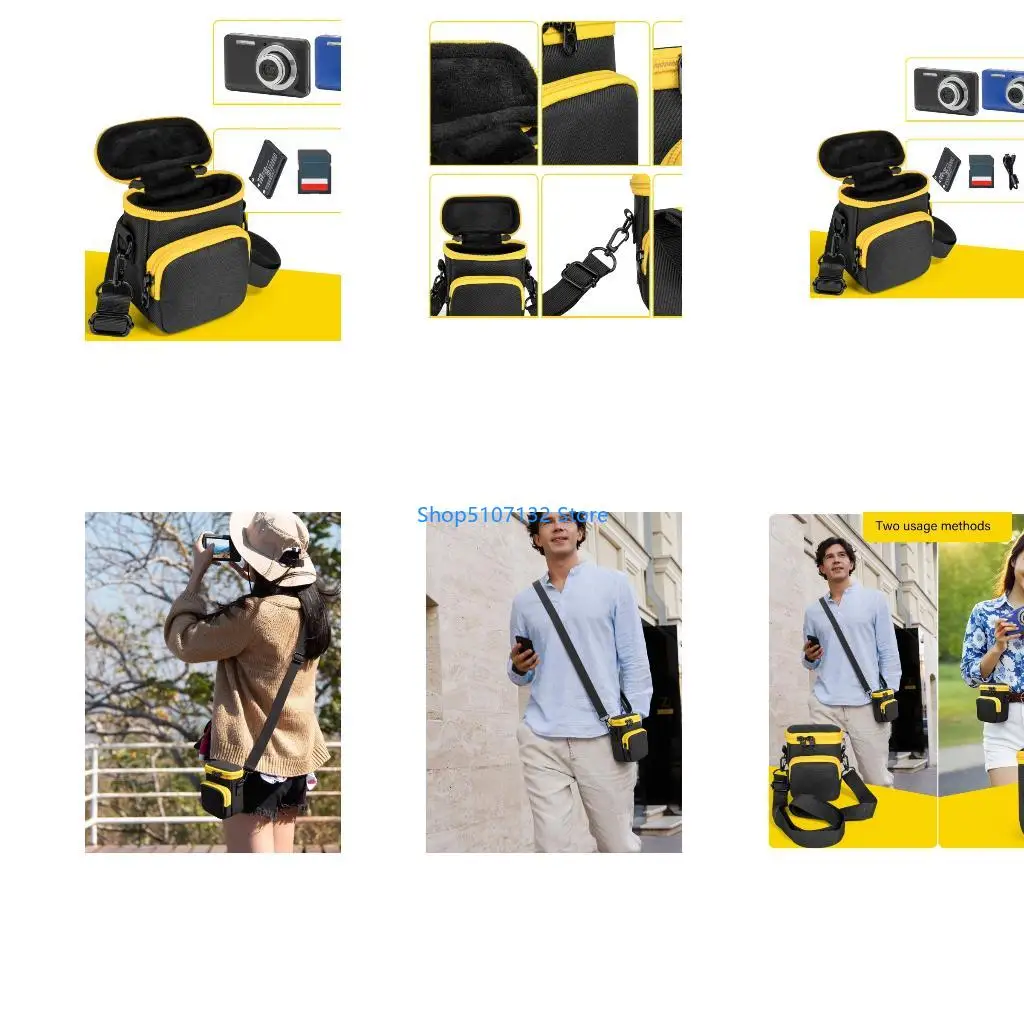 87HD AntiScratch Camera Case Double Zippers Quick Access Padded Interior Elastic Band Secure For Travel Outdoor Shoots
